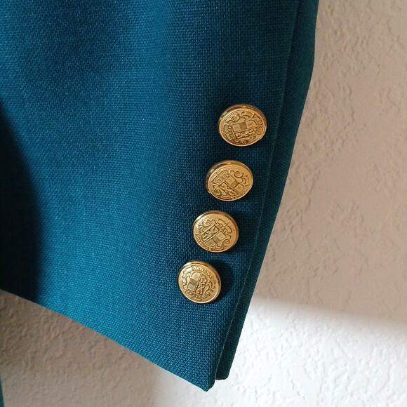 Vintage Garrison Park Sea Green Blazer With Gold Buttons - Picture 6 of 9